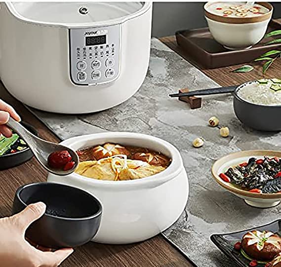 Joyoung White Porclain Slow Cooker 1.8L with 3 Ceramic Inner Containers