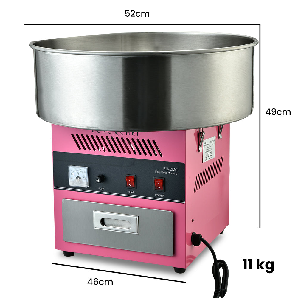 EUROCHEF 1000W Commercial Cotton Candy Machine Fairy Floss Maker