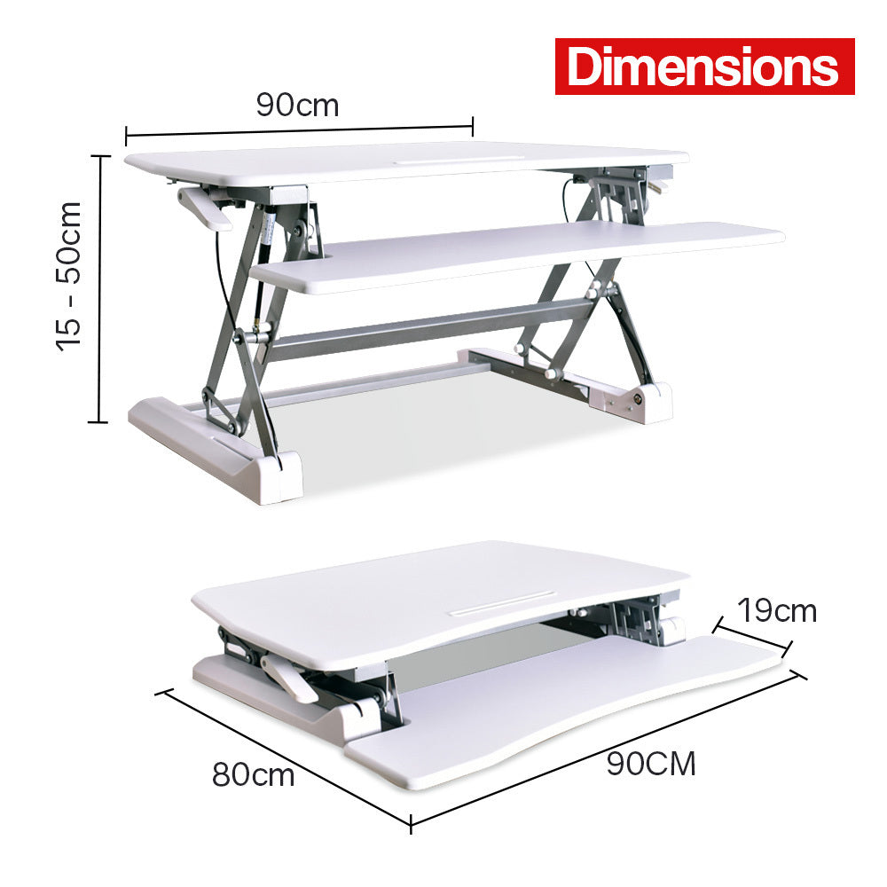 FORTIA Height Adjustable Desk Riser Sit/Stand Office Computer Desk