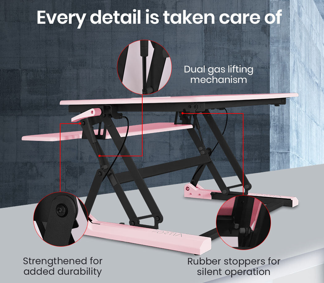 FORTIA Desk Riser Height Adjustable Standing Sit Stand Computer Monitor Desktop