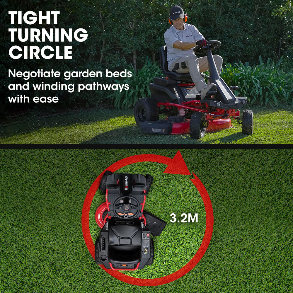 BAUMR-AG 30 Inch 48V Electric Ride On Lawn Mower Brushless Lawnmower 30