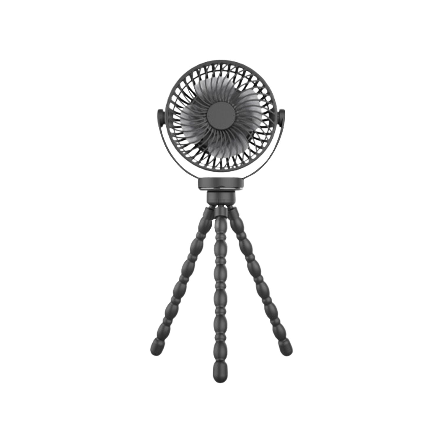 GOMINIMO 5000mAh Rechargeable Clip Fan with Flexible Tripod (Black)