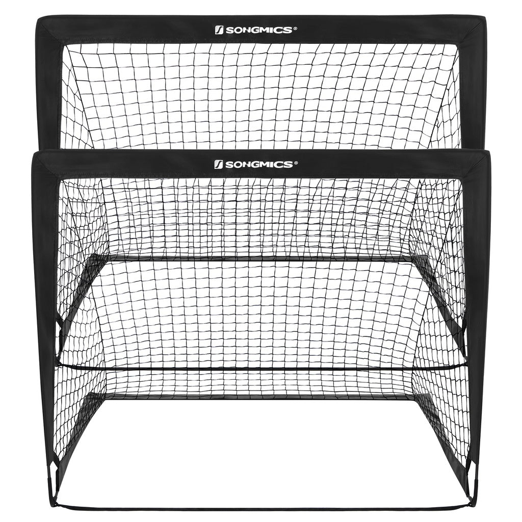 SONGMICS Set of 2 Portable Soccer Net 120cm Black