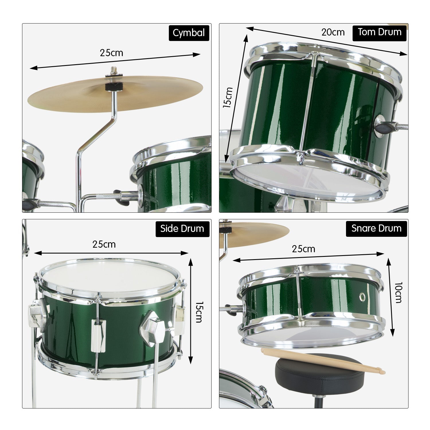 Karrera Children's 4pc Drumkit - Green