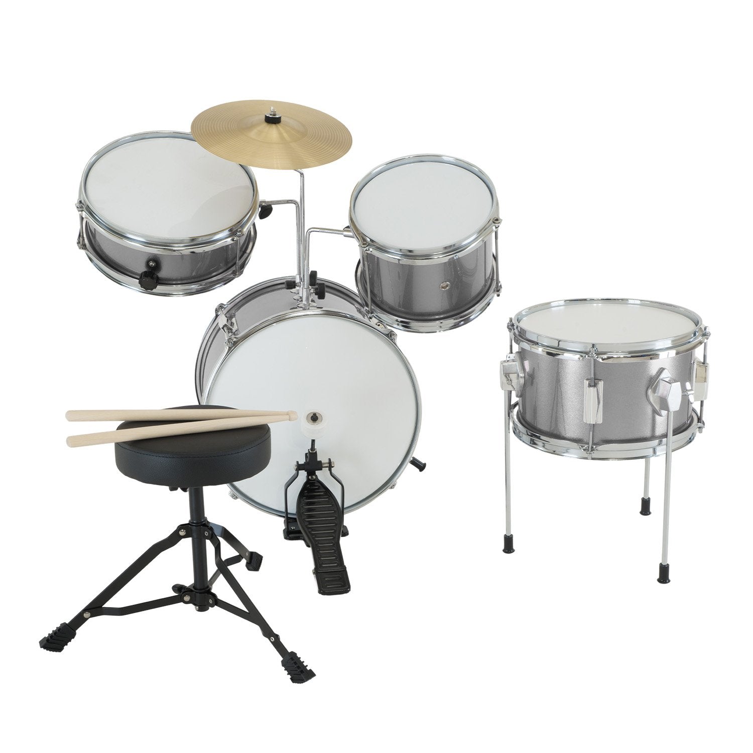 Karrera Childrens 4pc Drum Kit - Silver