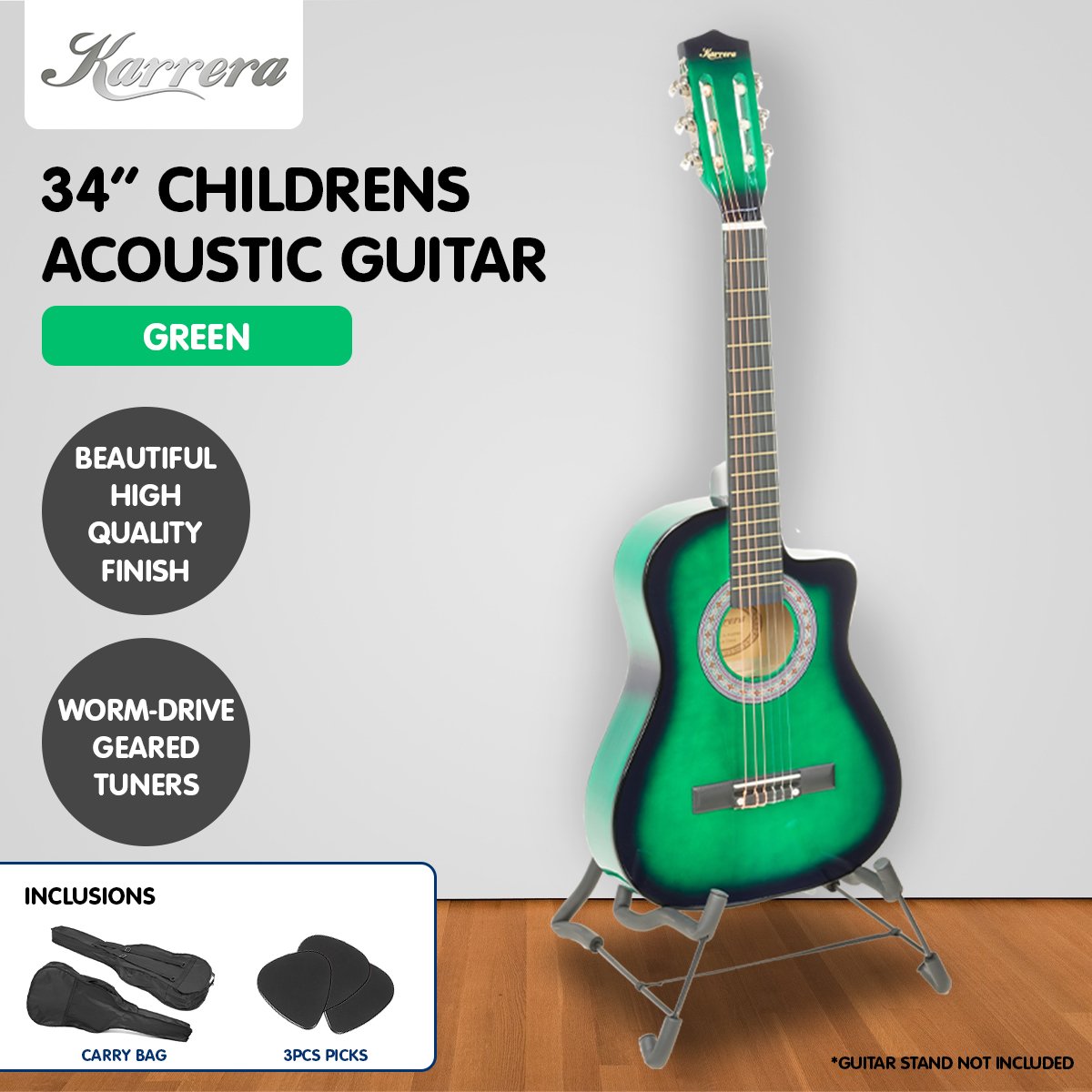 Karrera Childrens Acoustic Guitar Kids - Green