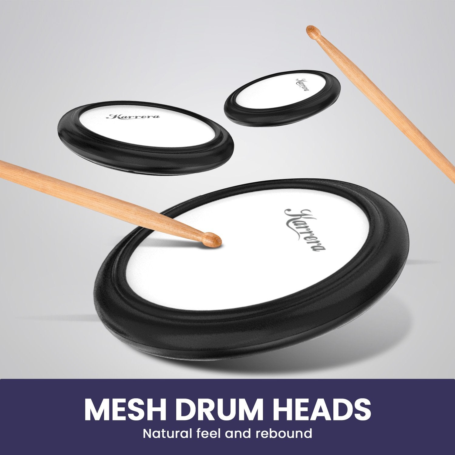 Karrera X23 Electronic Drum Kit With Quiet Mesh Drum Heads, Editable Sound Kits, Kick Pedal And Silicone Kick Drum, Usb Midi And 420 Sound