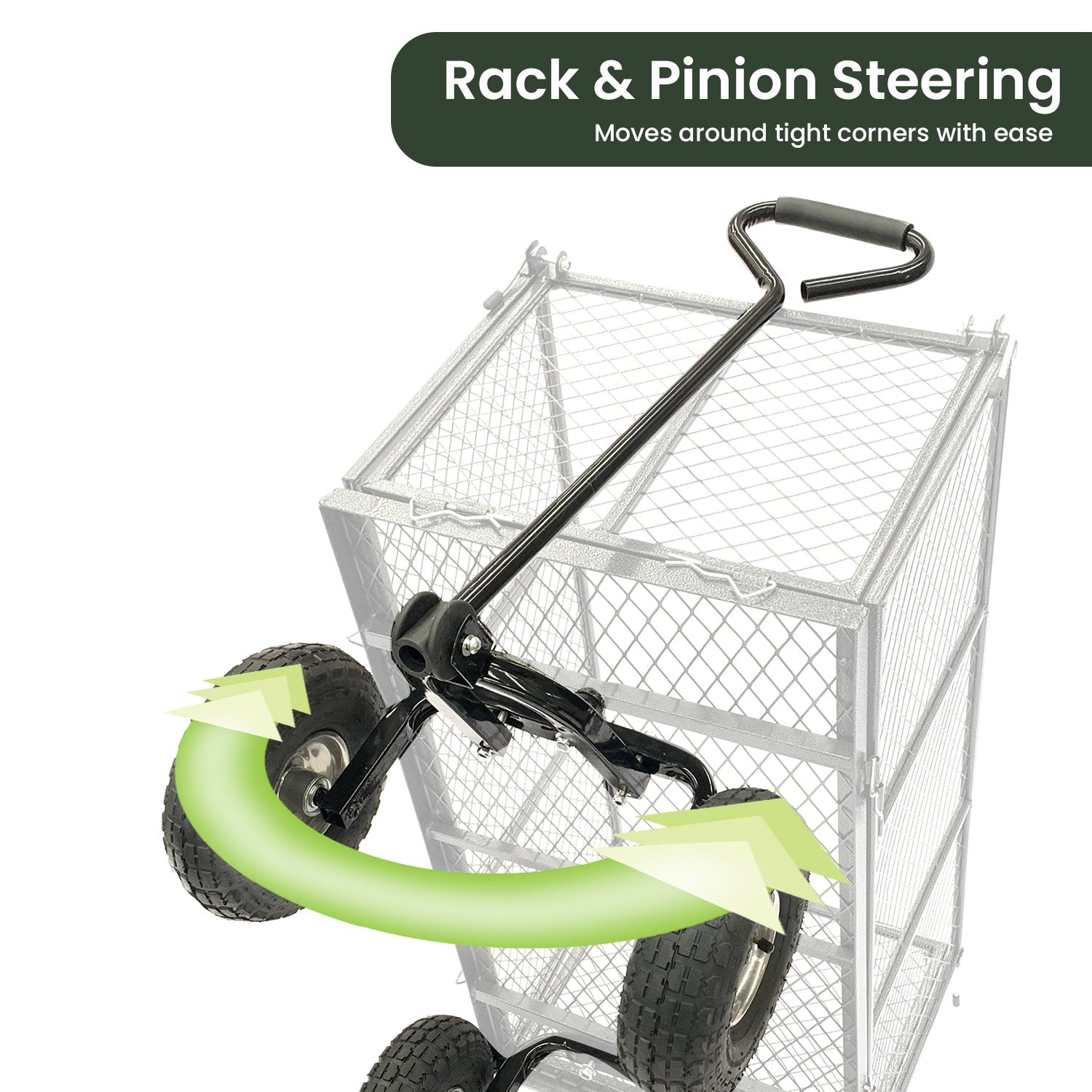 Wallaroo Steel Mesh Garden Trolley Cart - Hammer Grey