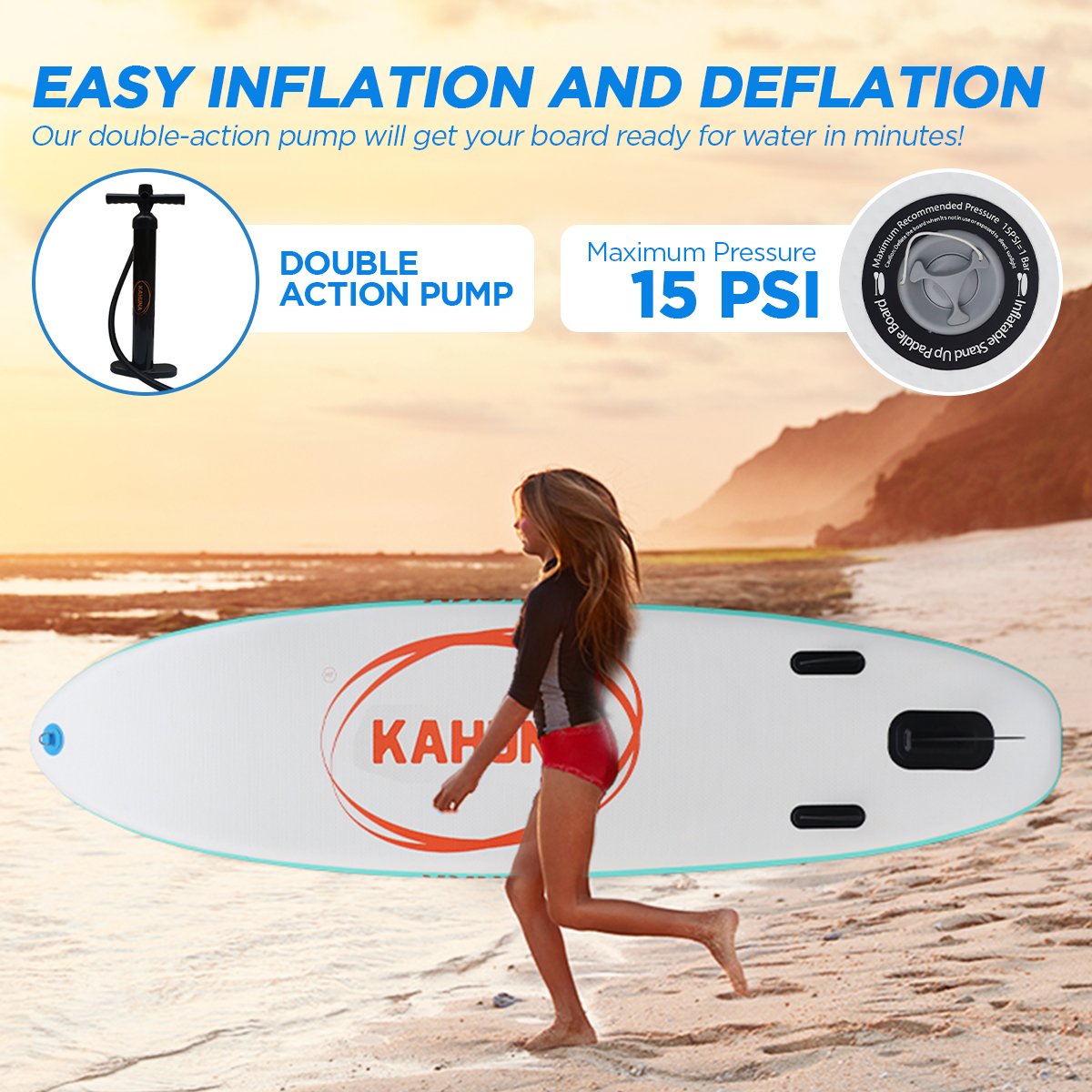 Kahuna Hana Inflatable Stand Up Paddle Board 11FT SUP Paddleboard