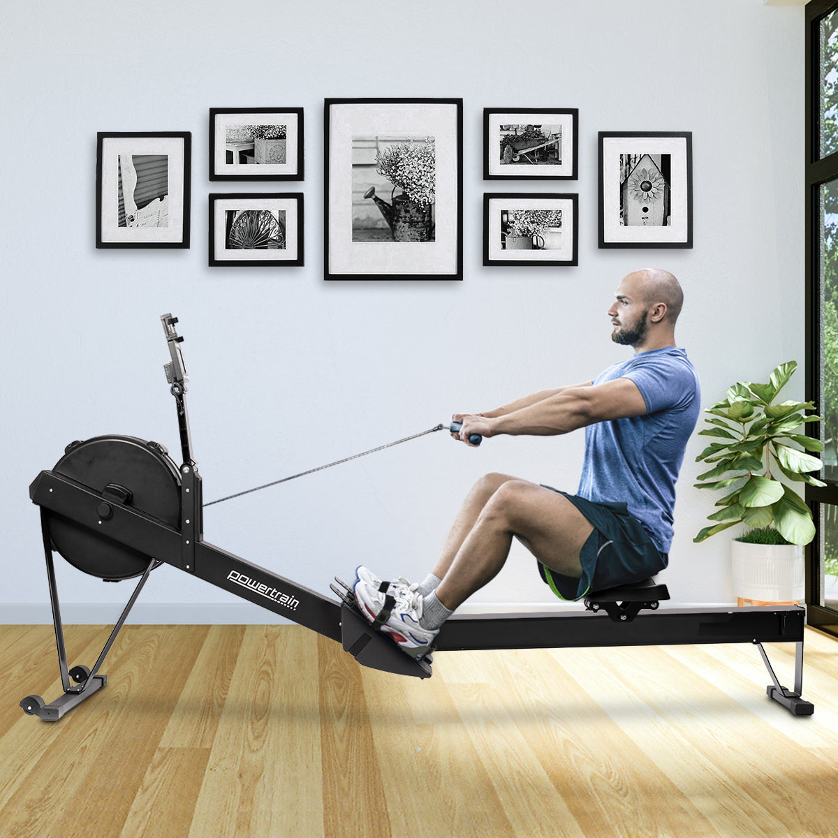 Powertrain Air Rowing Machine Resistance Rower for Home Gym Cardio