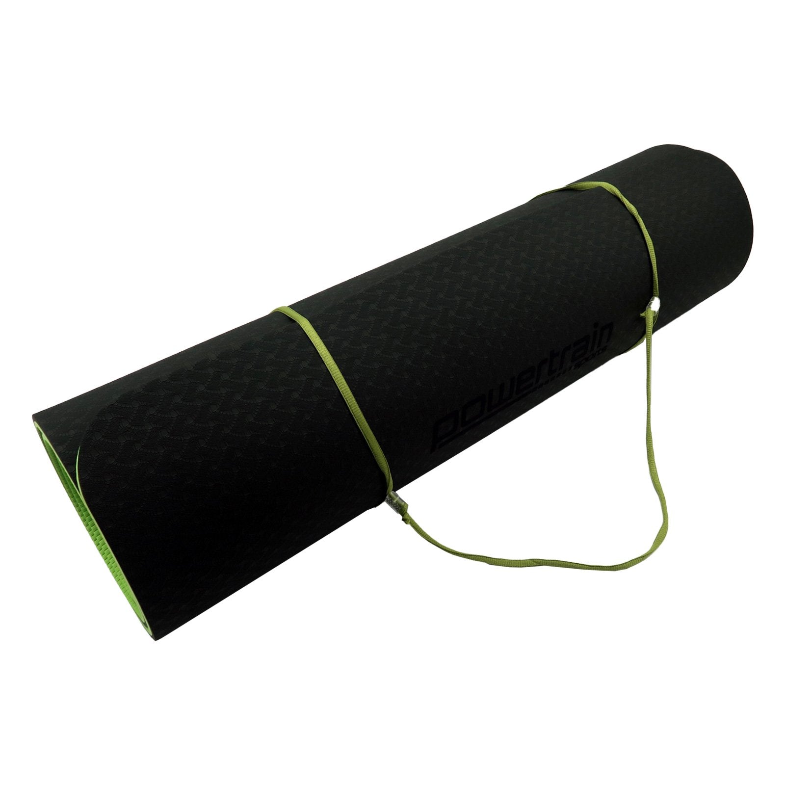 Powertrain Eco-Friendly TPE Pilates Exercise Yoga Mat 8mm - Black Green