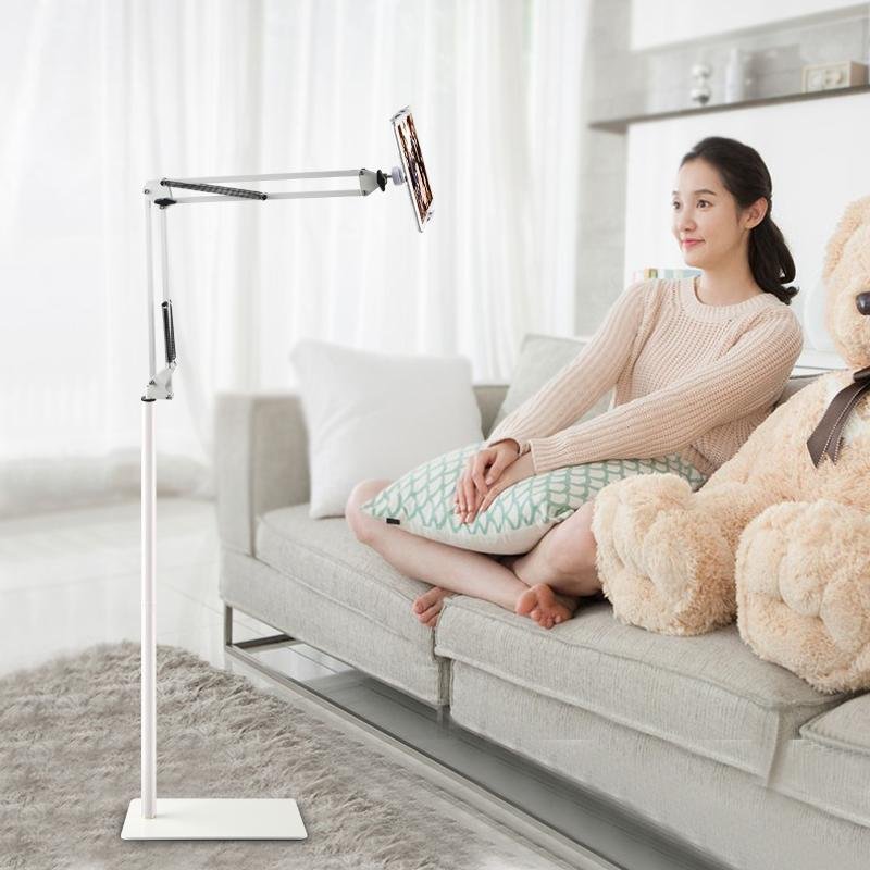 Hands Free Floor Stand Adjustable Bed Clip Holder For Tablet iPad iPhone 170cm White Black White