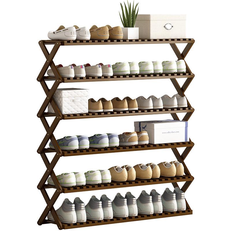 Multi-purpose Bamboo Collapsible Folding Storage Shoe Rack Shelf Organizer 100cm 5 Tier