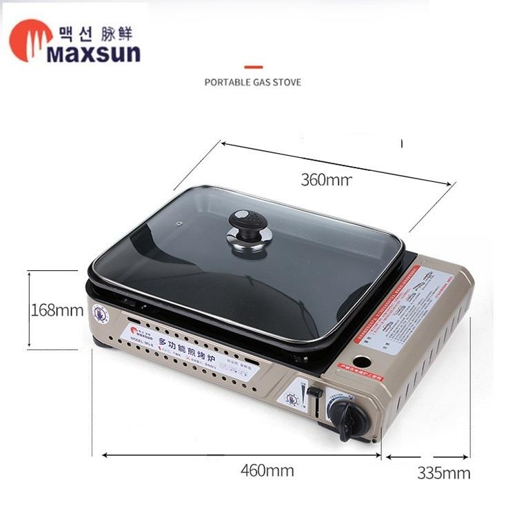 Portable Gas Burner Stove with Inset Non Stick Cooking Pan Cooker Butane Camping 35mm