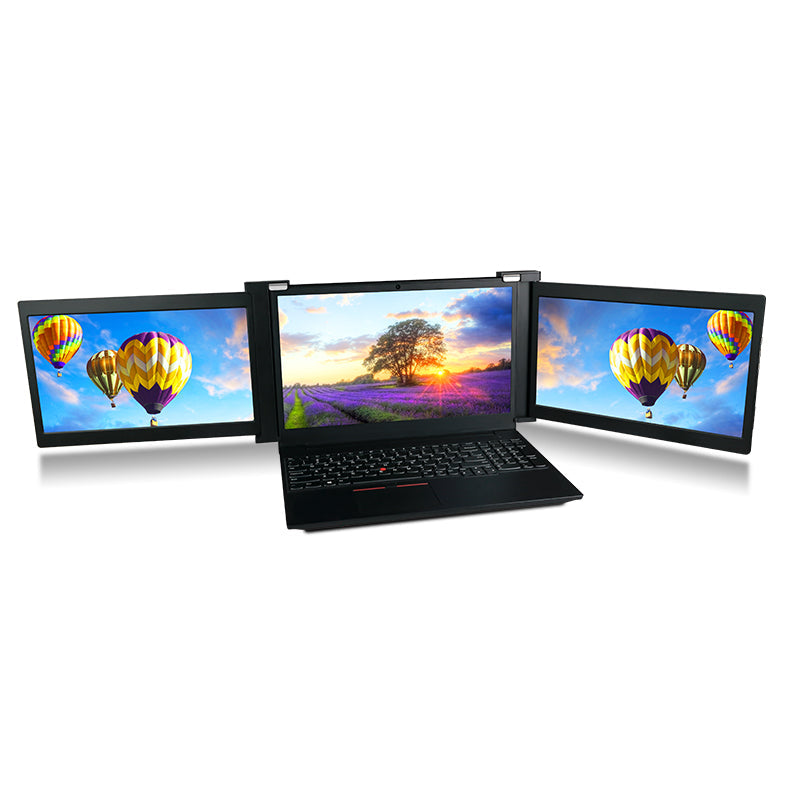 Dual Portable Triple Fold 1080P IPS FHD Monitor Screen Extender For Laptop 13.3