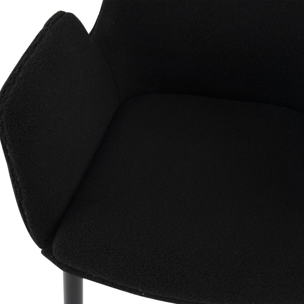 Charcoal Embrace Boucle – teddy Sherpa Fabric Armchair Set