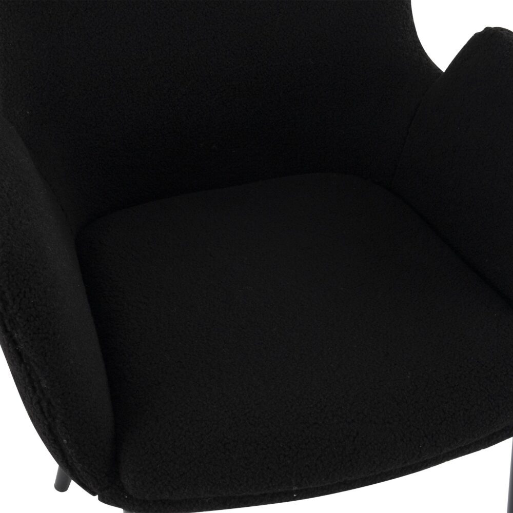 Charcoal Embrace Boucle – teddy Sherpa Fabric Armchair Set