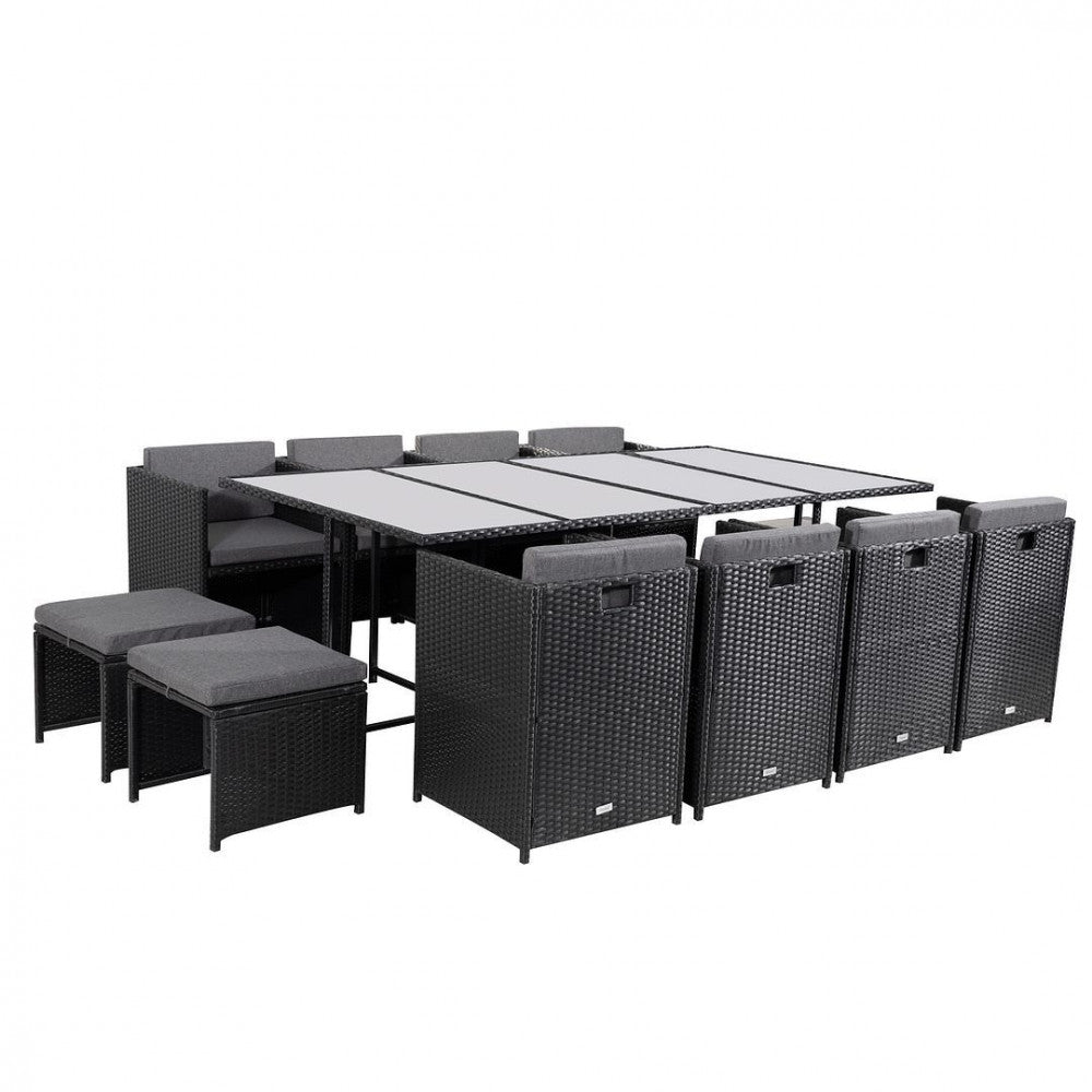 Bali 13PC  Outdoor Dining Set – Black