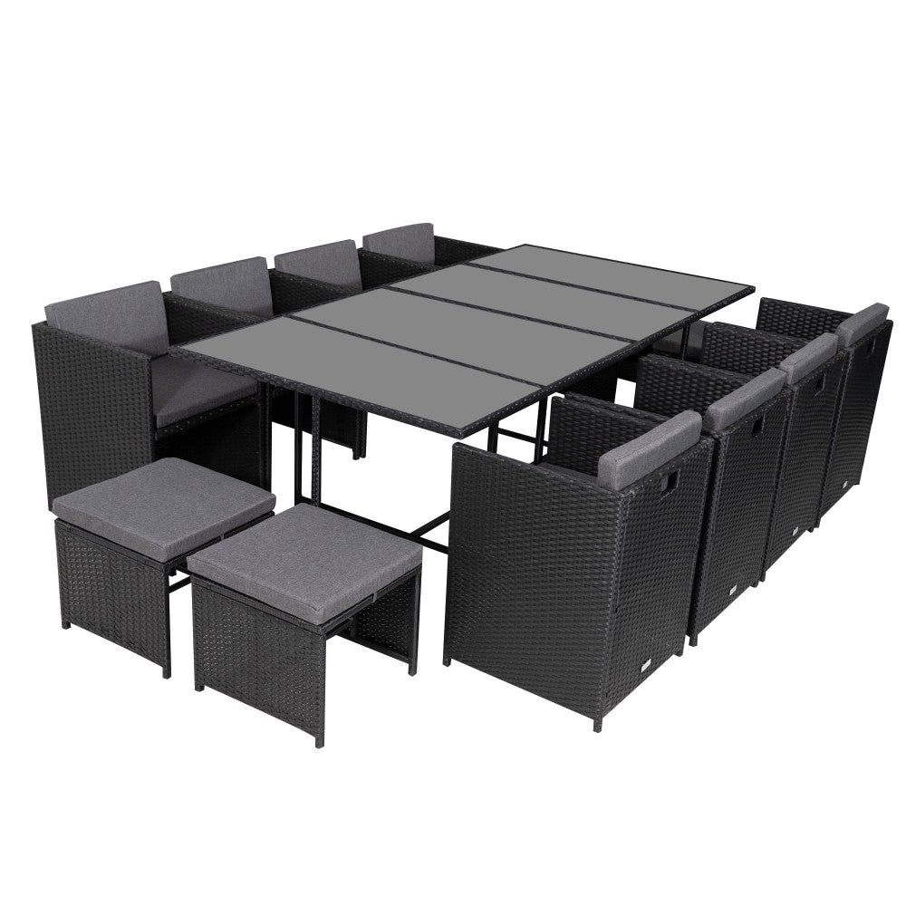 Bali 13PC  Outdoor Dining Set – Black