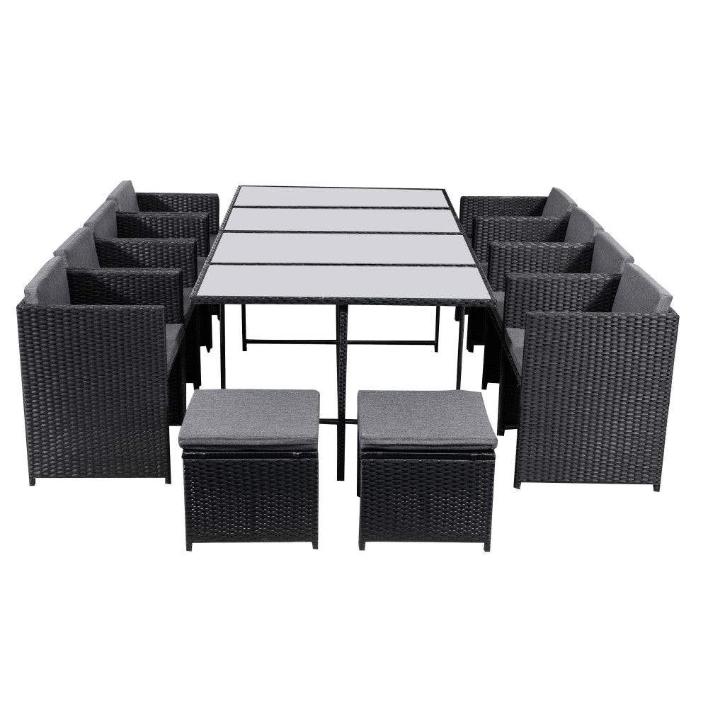 Bali 13PC  Outdoor Dining Set – Black