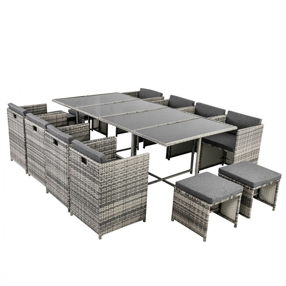 Bali 13PC  Outdoor Dining Set - Grey