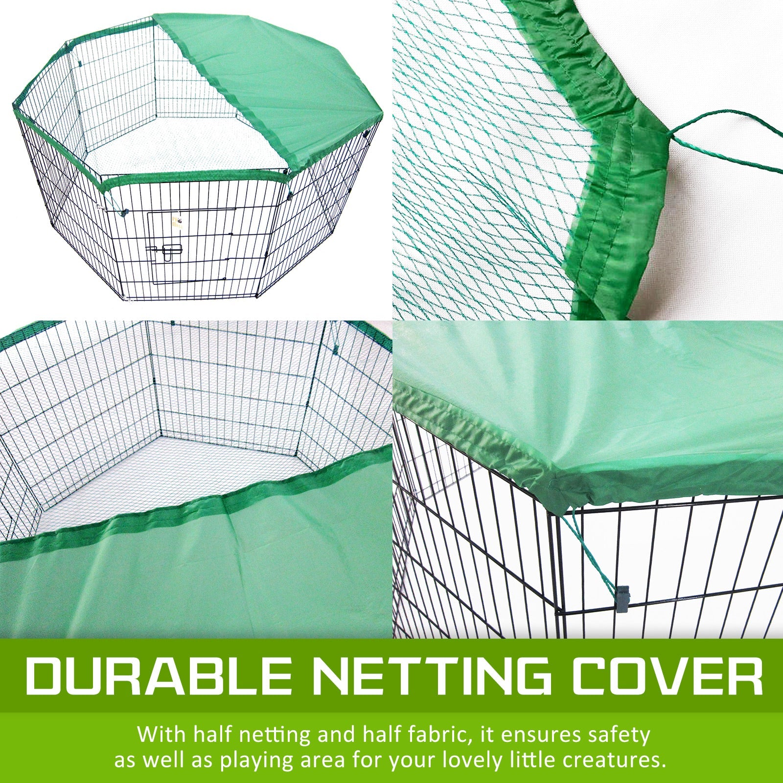 Paw Mate Pet Playpen 8 Panel 36in Foldable Dog Cage + Cover