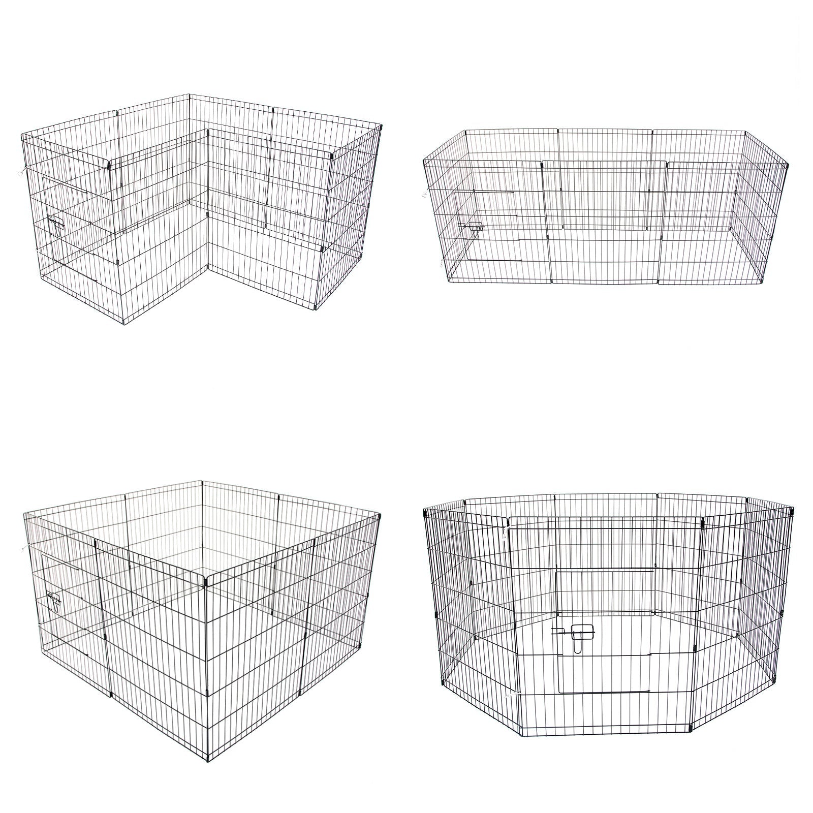 Paw Mate Pet Playpen 8 Panel 36in Foldable Dog Cage + Cover