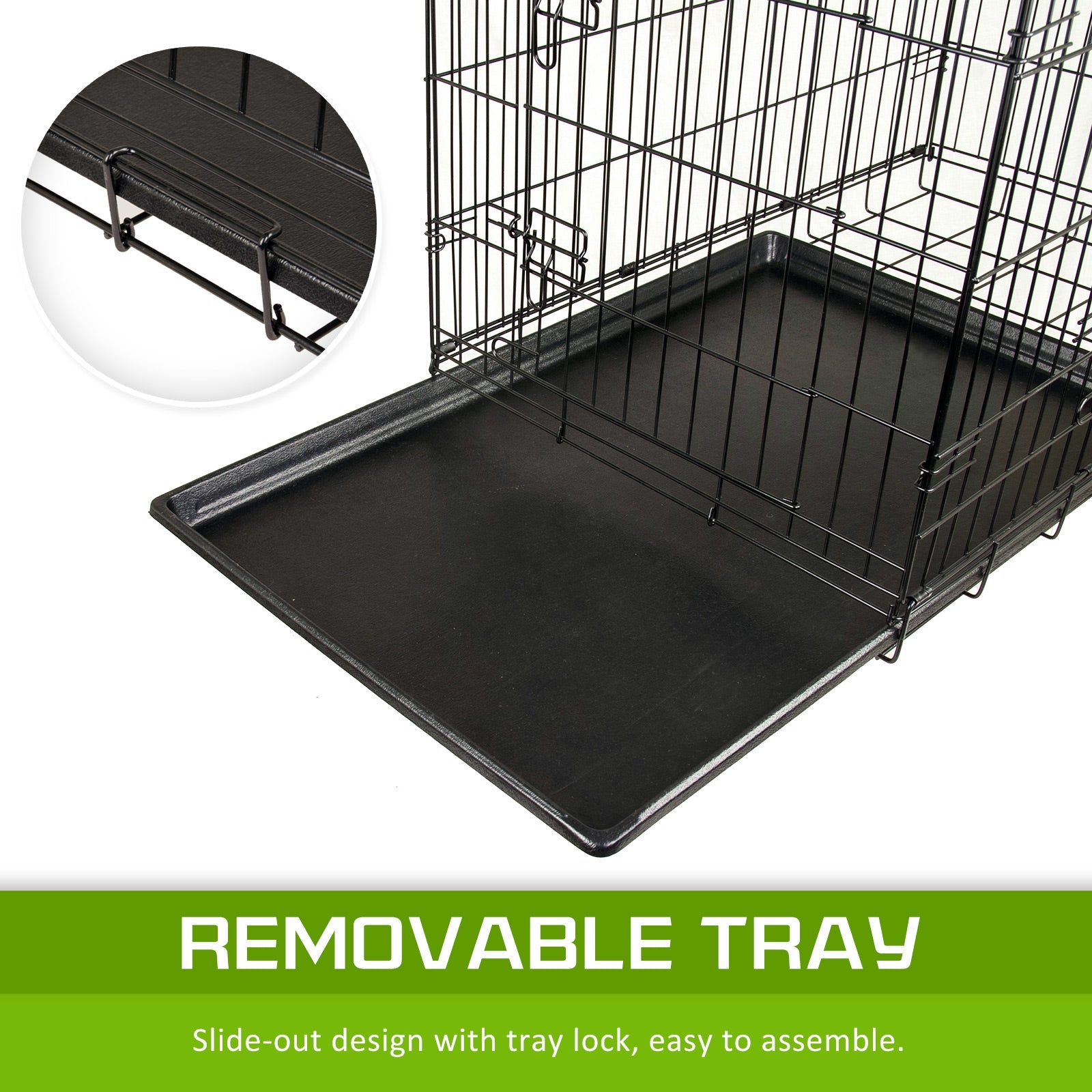 Paw Mate Wire Dog Cage Foldable Crate Kennel 30in with Tray