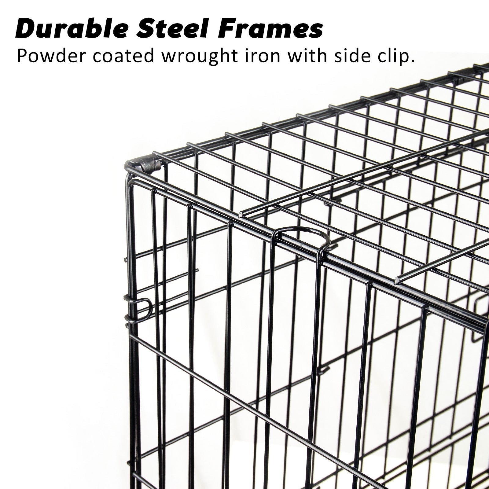 Paw Mate Wire Dog Cage Foldable Crate Kennel 24in with Tray + Cushion Mat Combo