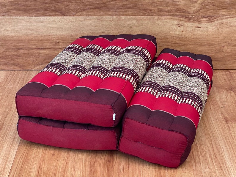 3-Fold Zafu Meditation Cushion Medium Size-RED