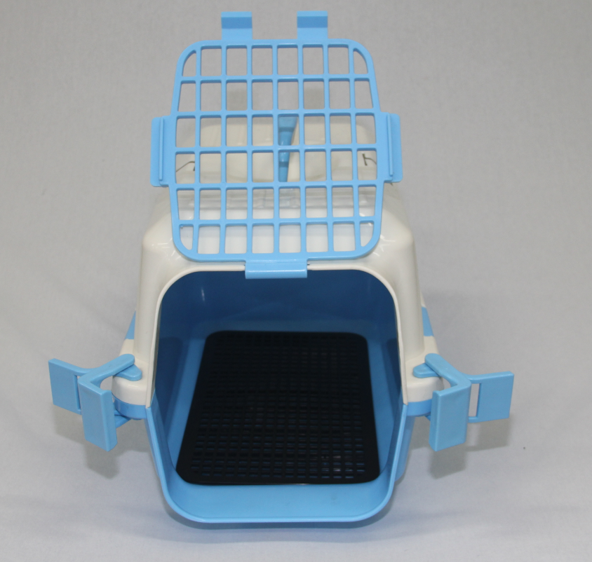 Small Dog Cat Crate Pet Carrier Rabbit Guinea Pig Cage With Tray-Blue