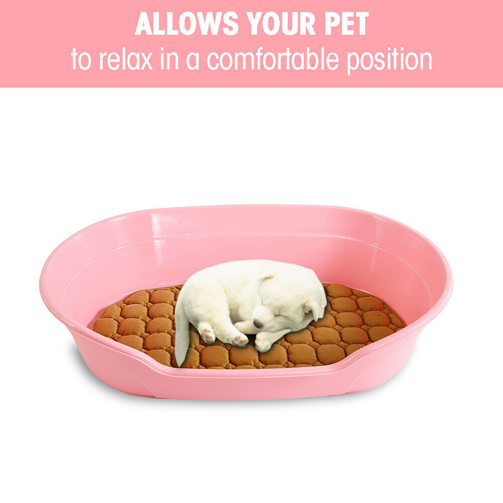 Pet Bed Small Plastic Dog Bedding Sleeping Resting Washable Basket Pink