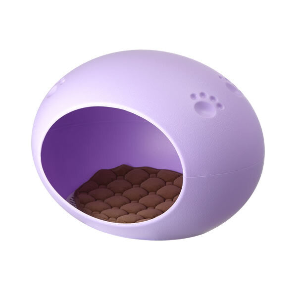 Medium Cave Cat Kitten Box Igloo Cat Bed House Dog Puppy House Purple