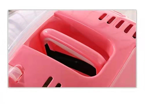 Medium Portable Travel Dog Cat Crate Pet Carrier Cage Comfort With Mat-Pink