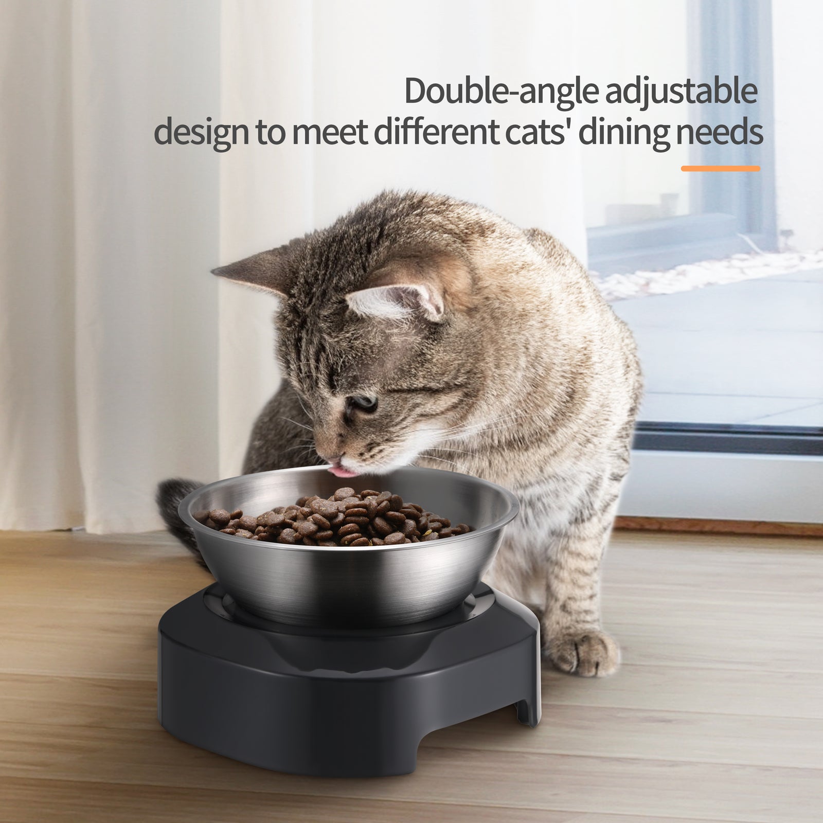 2 x M Stainless Steel Pet Bowl Water Bowls Portable Anti Slip Skid Feeder Dog Rabbit Cat