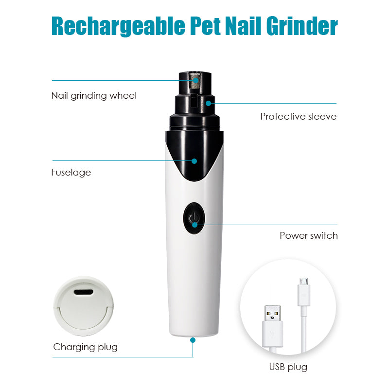 Electric Pet Dog Cat Quiet Nail Grinder Clipper Cutter Trimmer Grooming Care