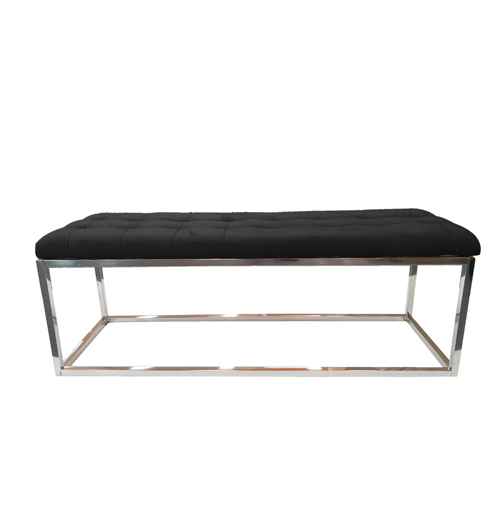 Holly Silver/ Black Ottoman