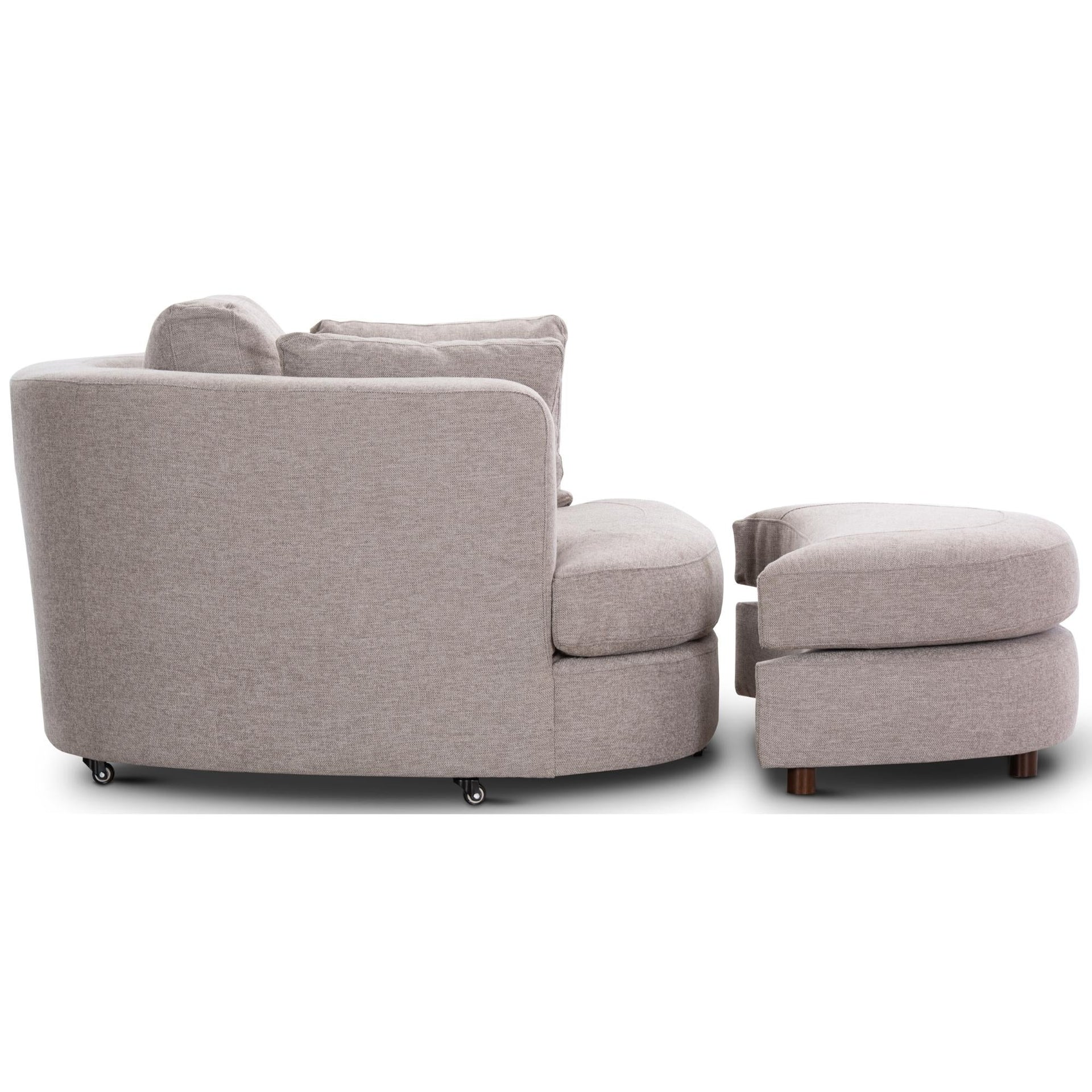 Sunshine Single Sofa Love Chair Fabric Swivel Armchair Ottoman Set - Steel