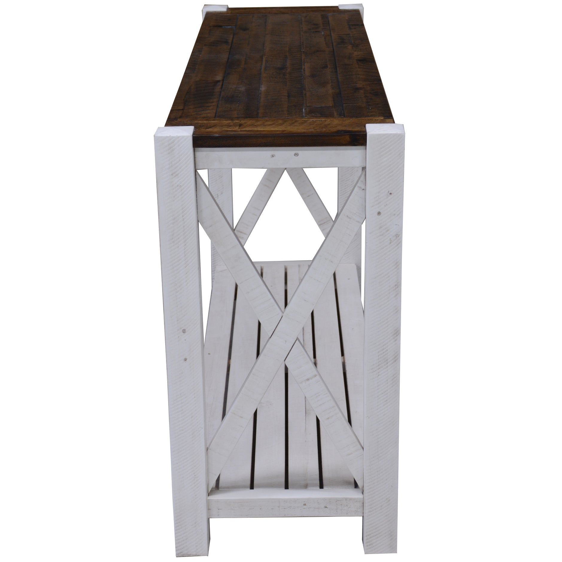 Erica Console Hallway Entry Table 130cm Solid Acacia Timber Wood Brown White