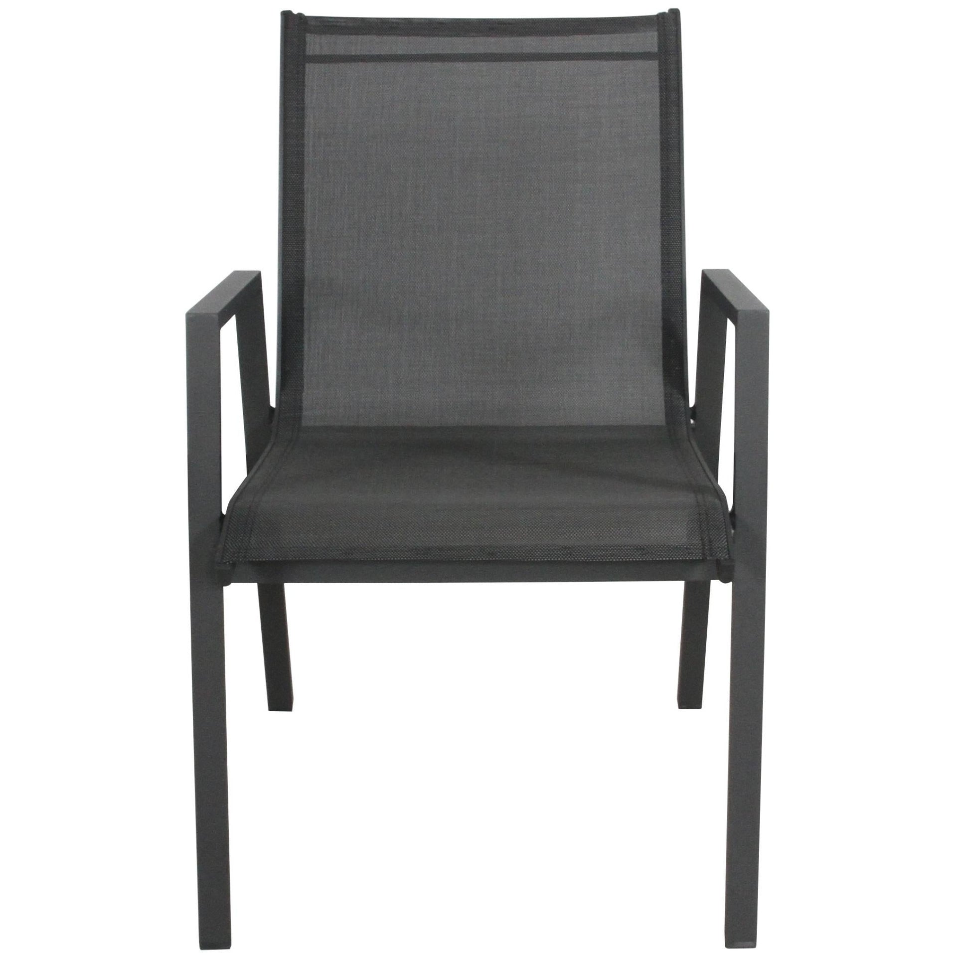 Iberia 4pc Set Aluminium Outdoor Dining Table Chair Charcoal