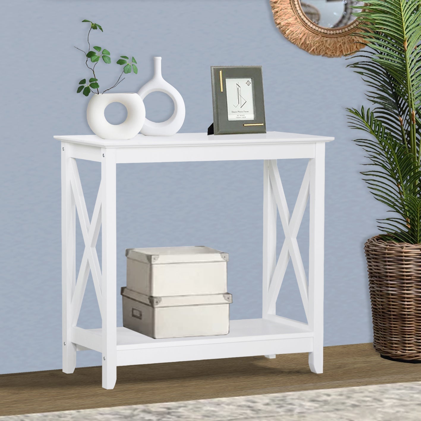 Coastal Console Table in White