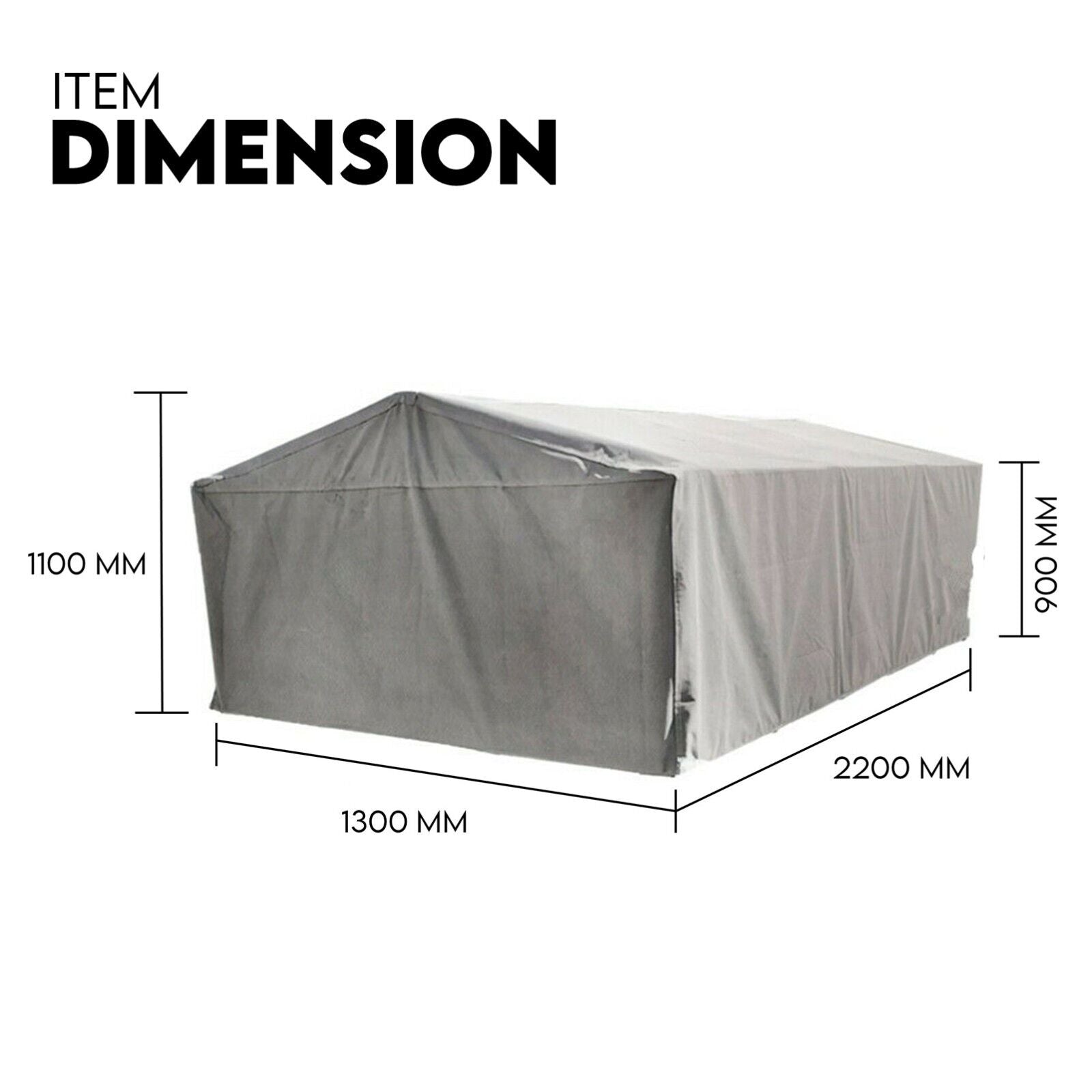 Box Cage Trailer Cover Canvas Tarp for 7x4 ft 900mm High Cage