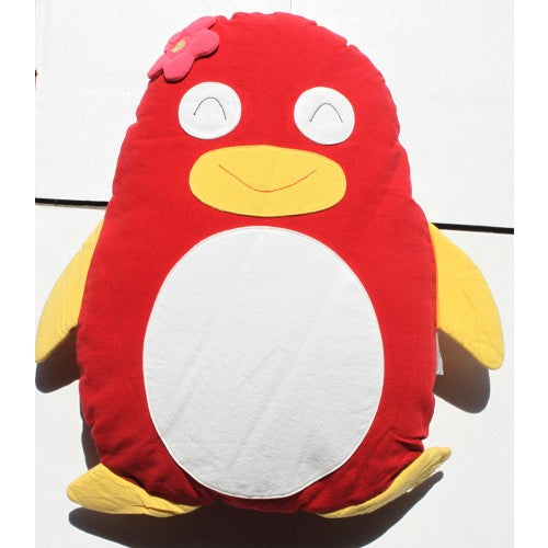 Penguin Cuddling Cushion Red freeshipping - Awezingly