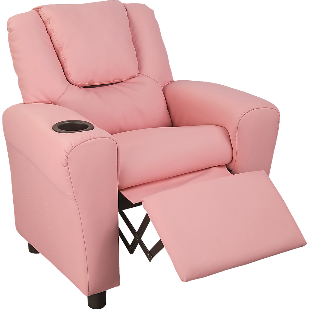 PU Leather Kids Recliner with Drink Holder