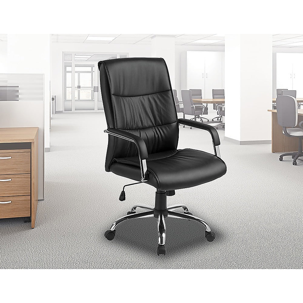 PU Leather Office Chair Executive Padded Black