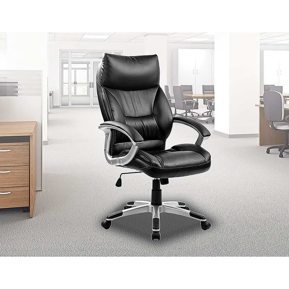 PU Leather Office Chair Executive Padded Black