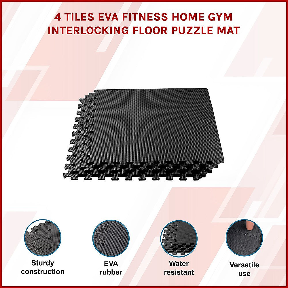 4 Tiles EVA Fitness Home Gym Interlocking Floor Puzzle Mat