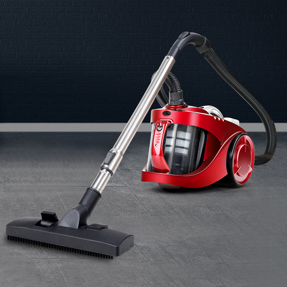 Devanti Bagless Vacuum Cleaner Cleaners Cyclone Cyclonic Vac HEPA Filter Car Home Office 2200W Red freeshipping - Awezingly