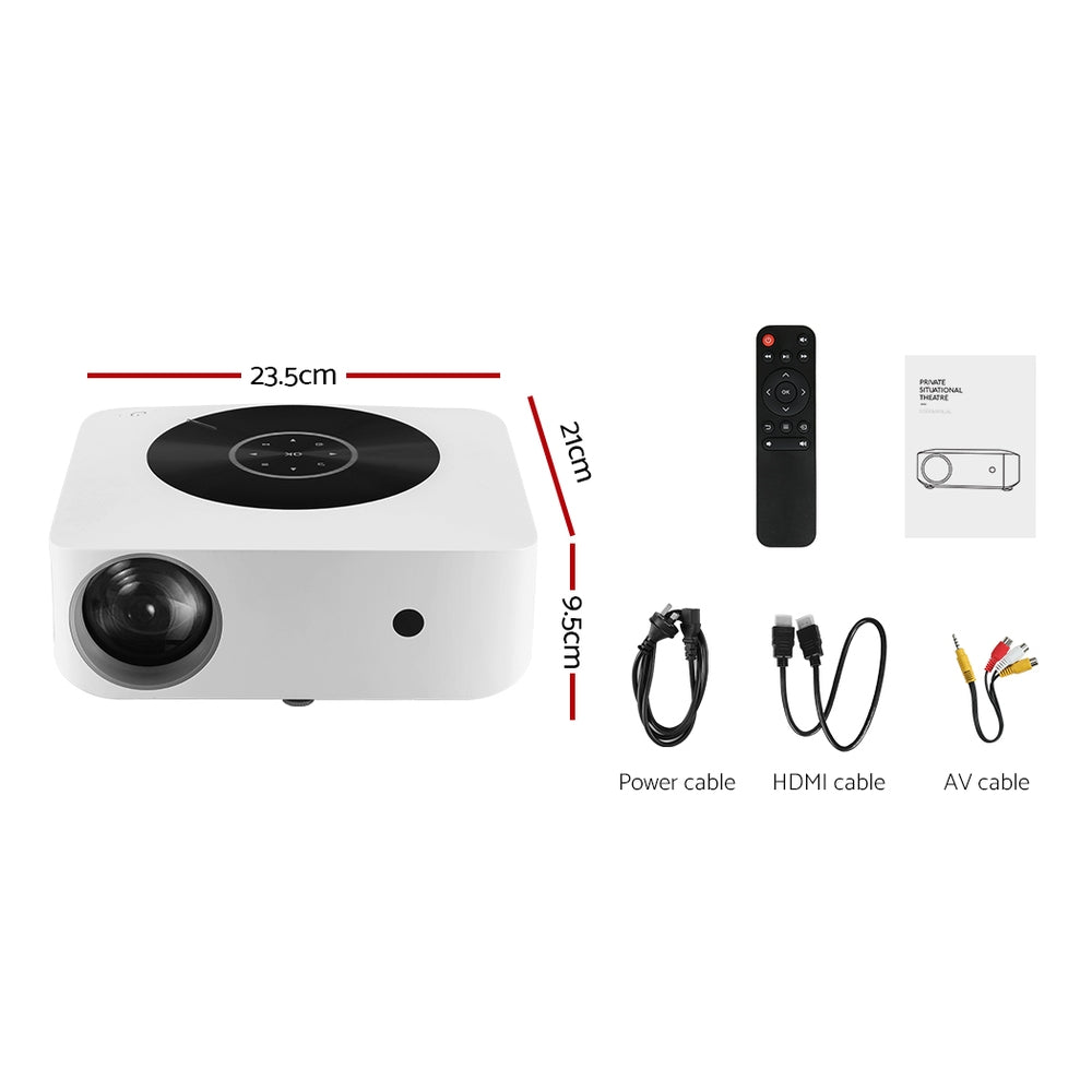 Devanti Wifi Bluetooth Video Projector Touch Screen 1080P Portable Home Cinema