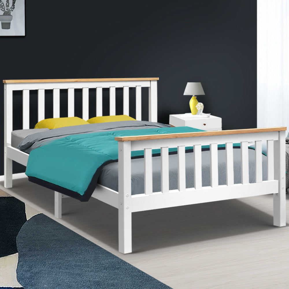 Artiss Double Full Size Wooden Bed Frame PONY Timber Mattress Base Bedroom Kids freeshipping - Awezingly